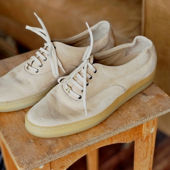 Salvatore Ferragamo Beige Leather Sneakers - Picture 2 of 11